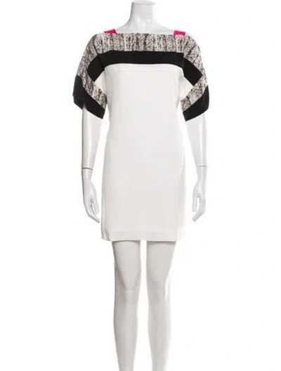 Pre-owned Sachin & Babi Square Neckline Mini Dress In White
