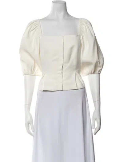 Pre-owned Sachin & Babi Square Neckline Short Sleeve Top In Neutrals