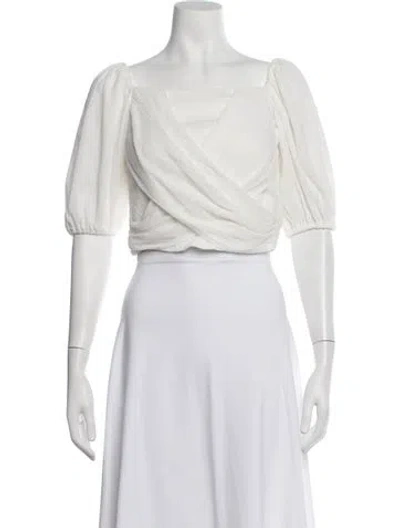 Pre-owned Sachin & Babi Square Neckline Short Sleeve Top In Neutrals