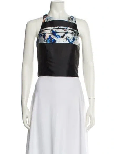 Pre-owned Sachin & Babi Square Neckline Sleeveless Crop Top In White