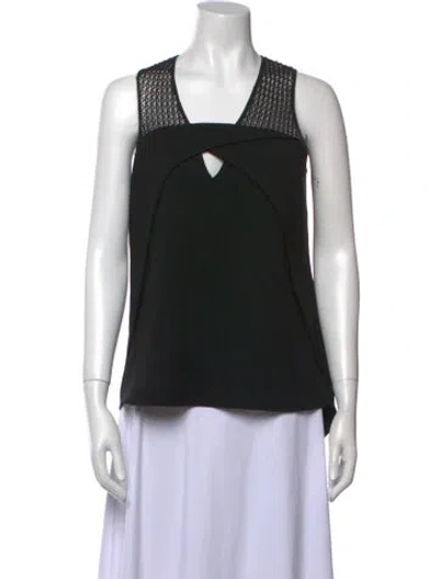 Pre-owned Sachin & Babi Square Neckline Sleeveless Top In Black