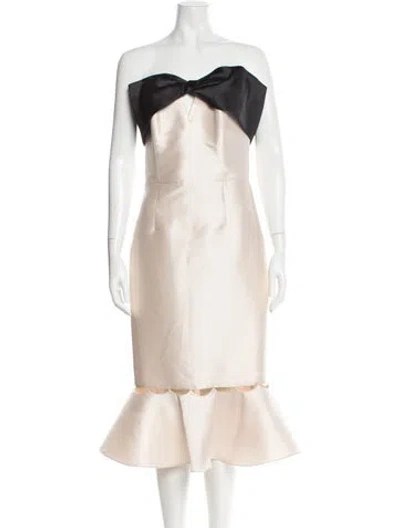 Pre-owned Sachin & Babi Strapless Knee-length Dress In Neutral