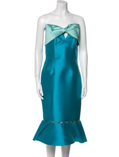 Pre-owned Sachin & Babi Strapless Knee-length Dress W/ Tags In Blue