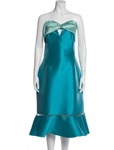 Pre-owned Sachin & Babi Strapless Knee-length Dress W/ Tags In Blue