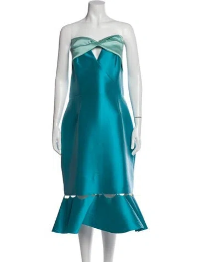 Pre-owned Sachin & Babi Strapless Knee-length Dress W/ Tags In Blue