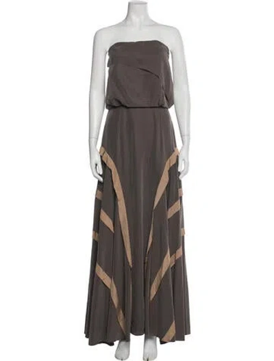 Pre-owned Sachin & Babi Strapless Long Dress In Gray