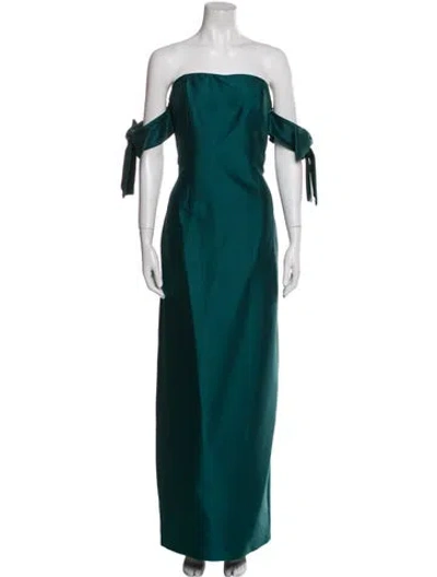 Pre-owned Sachin & Babi Strapless Long Dress In Green