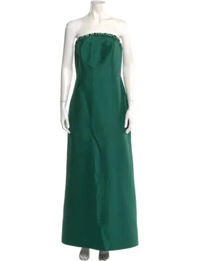Pre-owned Sachin & Babi Strapless Long Dress In Green