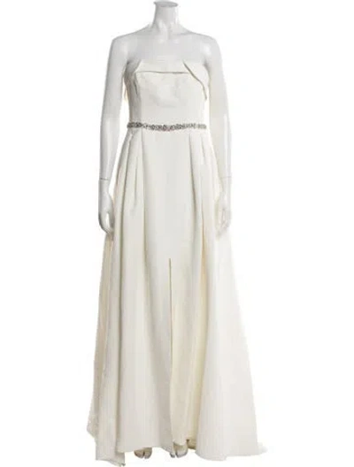 Pre-owned Sachin & Babi Strapless Long Dress In Neutrals