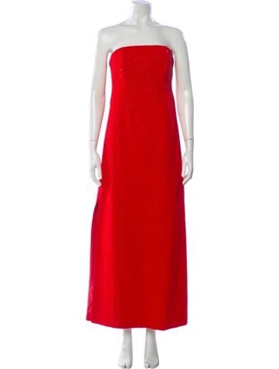 Pre-owned Sachin & Babi Strapless Long Dress In Orange
