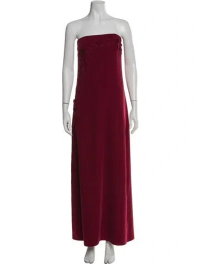 Pre-owned Sachin & Babi Strapless Long Dress In Red