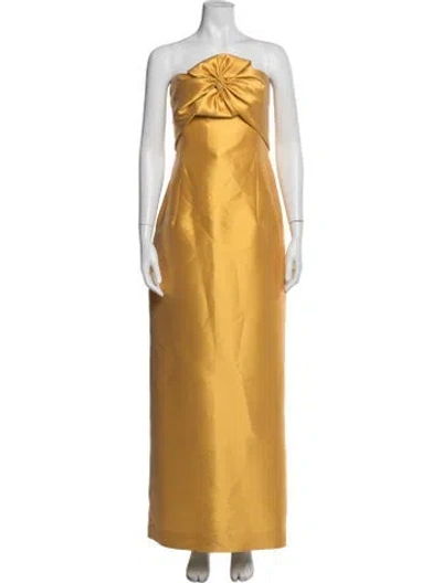 Pre-owned Sachin & Babi Strapless Long Dress In Yellow