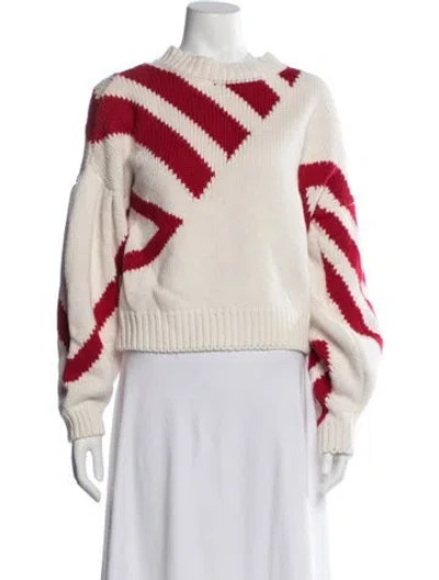 Pre-owned Sachin & Babi Striped Crew Neck Sweater In Neutrals