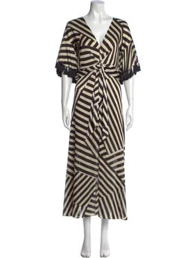 Pre-owned Sachin & Babi Striped Long Dress In Neutral