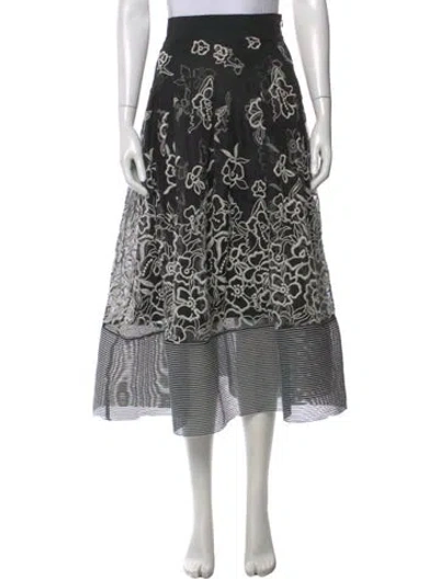 Pre-owned Sachin & Babi Striped Midi Length Skirt In Black