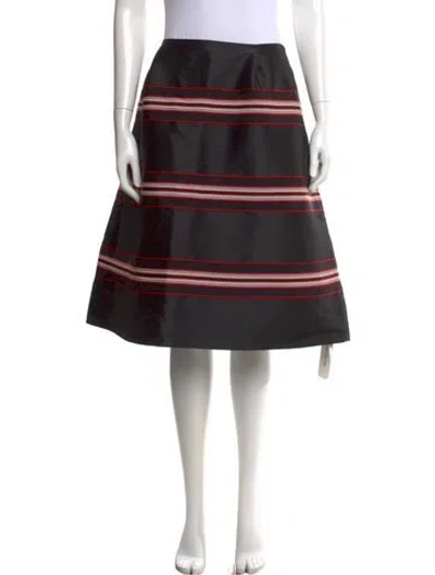 Pre-owned Sachin & Babi Striped Midi Length Skirt W/ Tags In Black