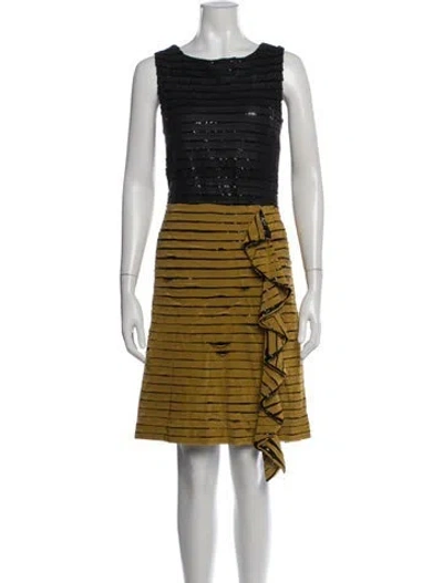 Pre-owned Sachin & Babi Striped Mini Dress In Brown/yellow