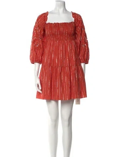 Pre-owned Sachin & Babi Striped Mini Dress In Orange