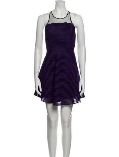 Pre-owned Sachin & Babi Striped Mini Dress In Purple