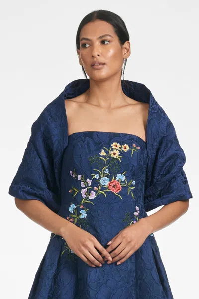 Sachin & Babi The Hug Midnight Blue Jacquard Shawl