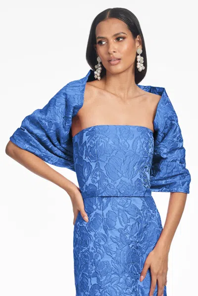 Sachin & Babi The Hug Royal Blue Jacquard Shawl In Moonbeam