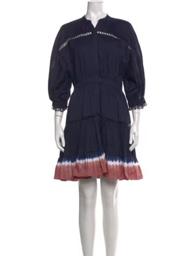 Pre-owned Sachin & Babi Tie-dye Print Knee-length Dress W/ Tags In Blue