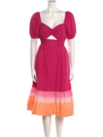 Pre-owned Sachin & Babi Tie-dye Print Midi Length Dress In Pink