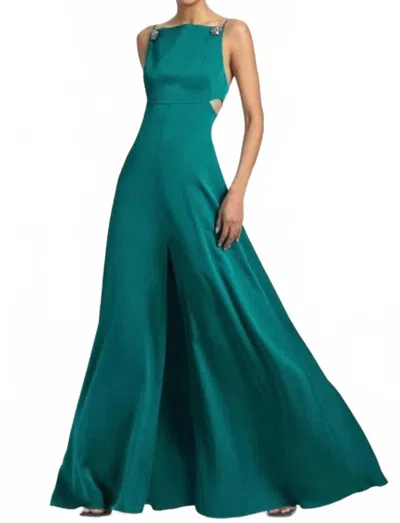 Sachin & Babi Torence Gown In Dragonfly In Green