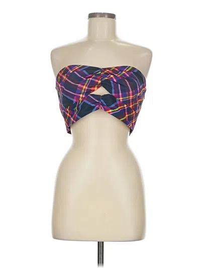 Pre-owned Sachin & Babi Tube Top Blue Strapless Neckline Tops