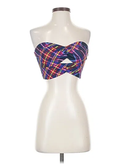 Pre-owned Sachin & Babi Tube Top Blue Strapless Neckline Tops