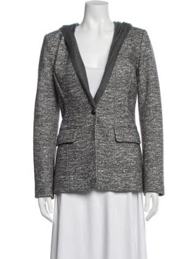 Pre-owned Sachin & Babi Tweed Pattern Blazer In Grey