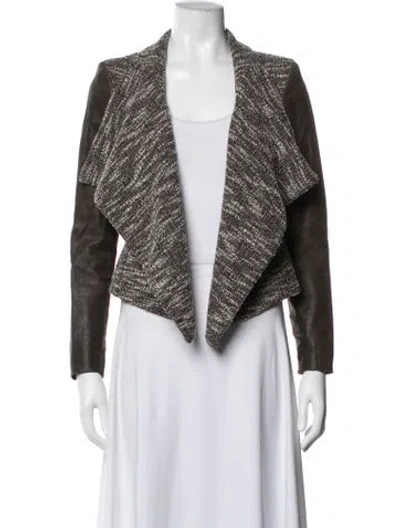 Pre-owned Sachin & Babi Tweed Pattern Jacket In Brown