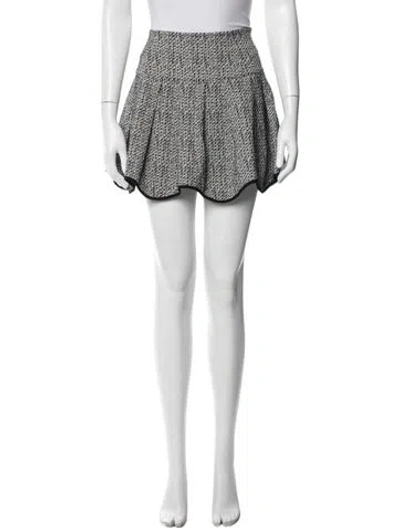 Pre-owned Sachin & Babi Tweed Pattern Mini Skirt In White