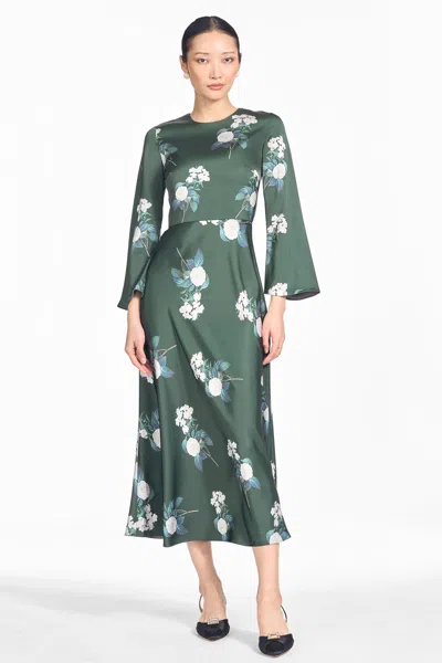 Sachin & Babi Tyra Forest Green Floral Empire Waist Dress In Forest Flower