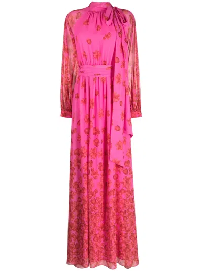 Sachin & Babi Vera Floral-print Chiffon Gown In Multi