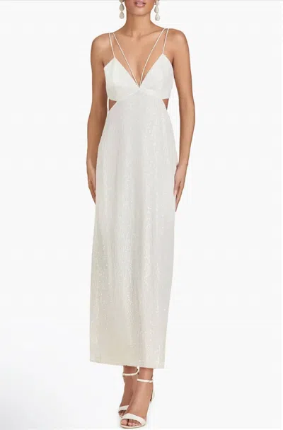 Sachin & Babi Vivi Cutout Sequin Column Maxi Dress In White