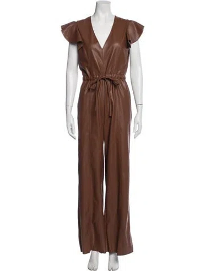 Pre-owned Sachin & Babi V-neck Jumpsuit In Brown