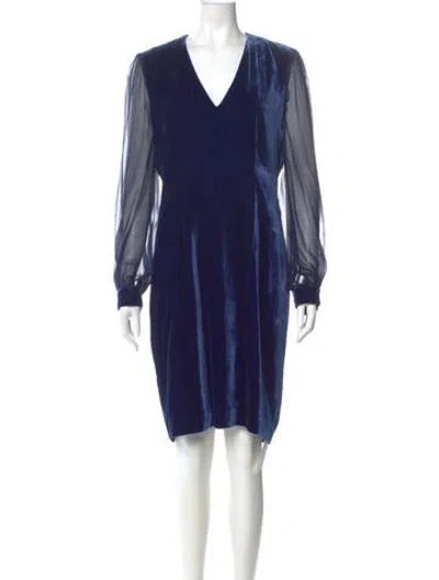 Pre-owned Sachin & Babi V-neck Knee-length Dress In Blue