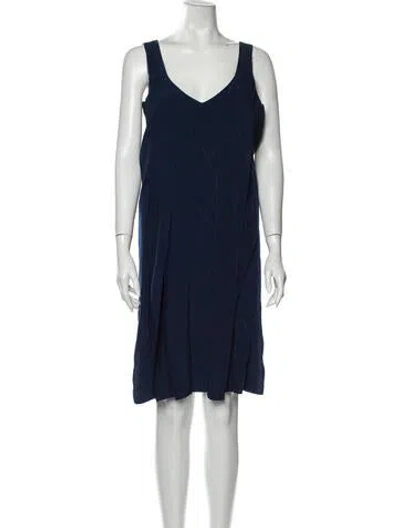 Pre-owned Sachin & Babi V-neck Knee-length Dress In Blue