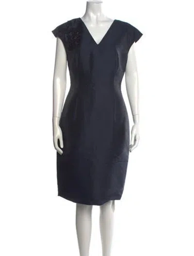 Pre-owned Sachin & Babi V-neck Knee-length Dress In Blue