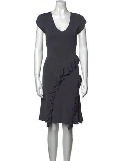 Pre-owned Sachin & Babi V-neck Knee-length Dress In Gray
