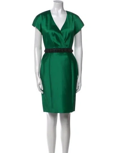 Pre-owned Sachin & Babi V-neck Knee-length Dress In Green