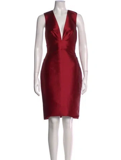 Pre-owned Sachin & Babi V-neck Knee-length Dress In Red