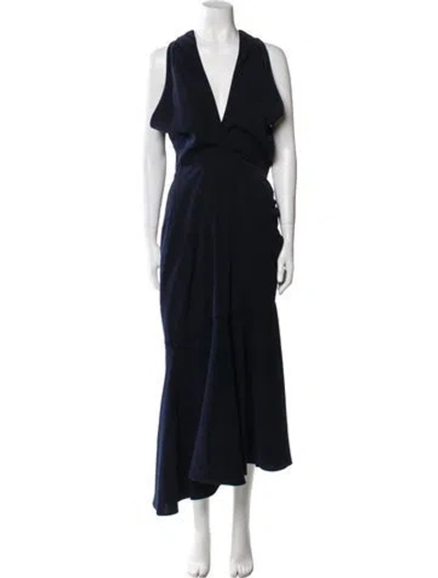 Pre-owned Sachin & Babi V-neck Long Dress In Black
