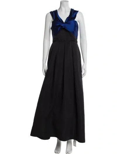 Pre-owned Sachin & Babi V-neck Long Dress In Black