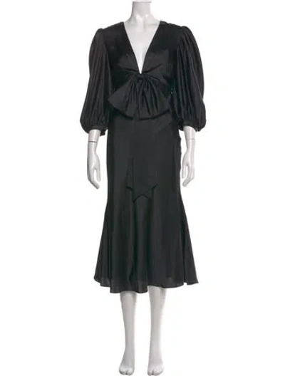 Pre-owned Sachin & Babi V-neck Long Dress In Black