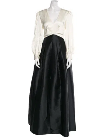 Pre-owned Sachin & Babi V-neck Long Dress In Black