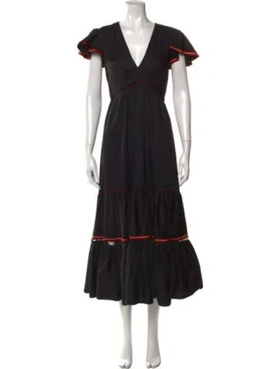 Pre-owned Sachin & Babi V-neck Long Dress In Black