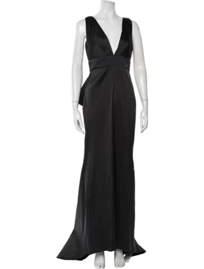 Pre-owned Sachin & Babi V-neck Long Dress In Black