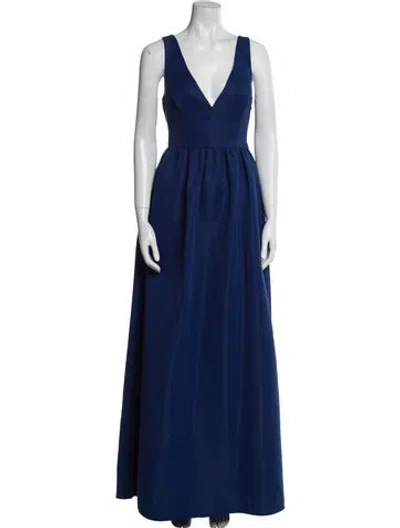 Pre-owned Sachin & Babi V-neck Long Dress In Blue